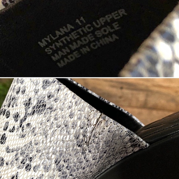 Tahari faux snake skin platform slides - Picture 6 of 7